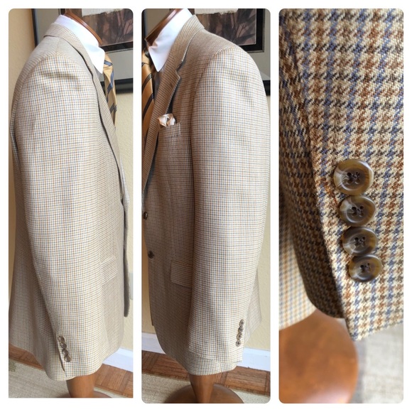 Ralph Lauren CHAPS All Silk Houndstooth Jacket Size 42L - Picture 10 of 14